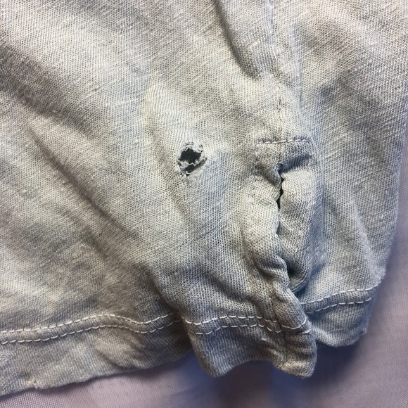 SALE - NWT Current/Elliott Rolled Twisted-Trim Tee Blue - Picture 7 of 8